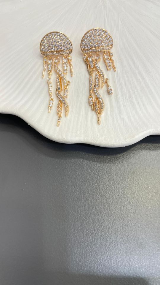 Deniz Anasy Gold Çelik Küpe